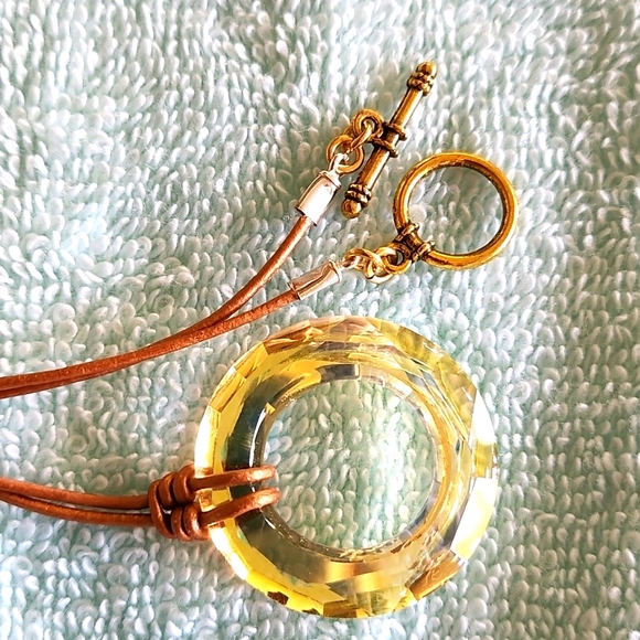 Genuine Gold Leather Necklace! - Picture 2 of 3